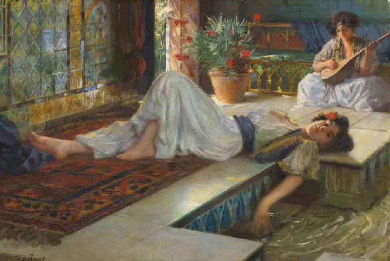 Ferdinand Max Bredt Leisure of the odalisque oil painting picture